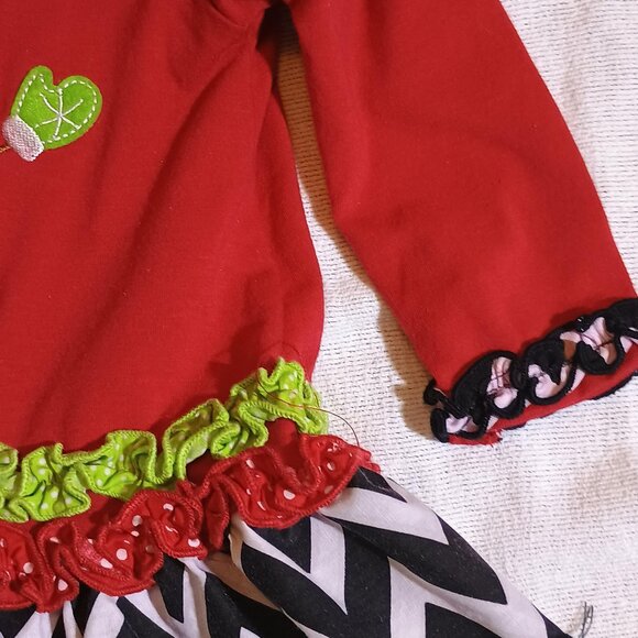 Rare Editions / 2 Pc Outfit / Girls / 6–9 Months / Christmas Snowman / Red Green - Picture 5 of 9
